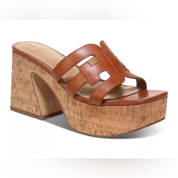 New Sam Edelman Dev Cork Platform Logo Sandals Size: 9.5